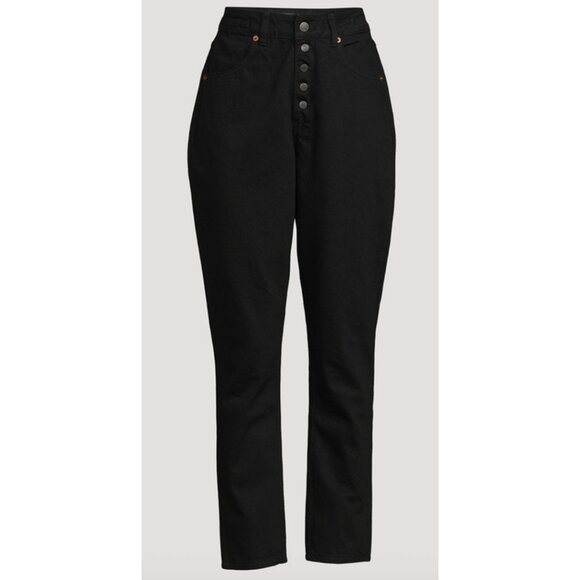 DECADE STUDIO Pamela Slim Tapered High Rise Jeans in Black Denim Minimalist 28 - Picture 1 of 13